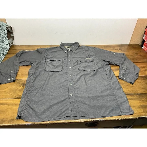 ExOfficio Fishing Shirt Mens Size 2XL Camping Hiking Performance Gray - Picture 1 of 10